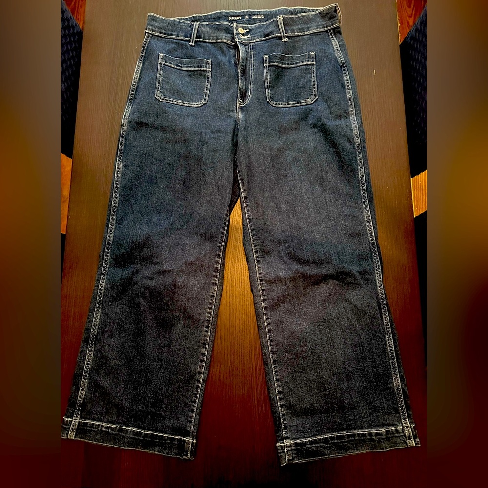 Old Nvy Size 16 Dark Blue Denim Jeans with front pockets